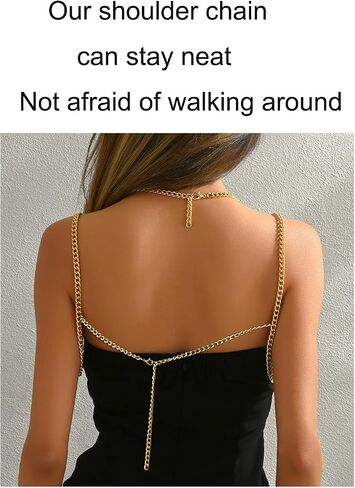 Gold Body Chain Shoulder Chain Punk Layered Arm Chain Women Tasssel Shoulder Necklace Party Nightclub Bridal Body Jewelry in Saudi Arabia