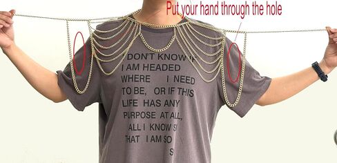 Gold Body Chain Shoulder Chain Punk Layered Arm Chain Women Tasssel Shoulder Necklace Party Nightclub Bridal Body Jewelry in Saudi Arabia
