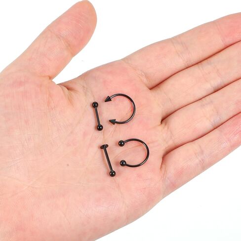 40Pcs lip jewelry, Steel labret piercing jewelry 16G Monroe snake bite jewelrys Helix Earring Daith Tragus Cartilage Studs Nose Septum for Women Men in Saudi Arabia