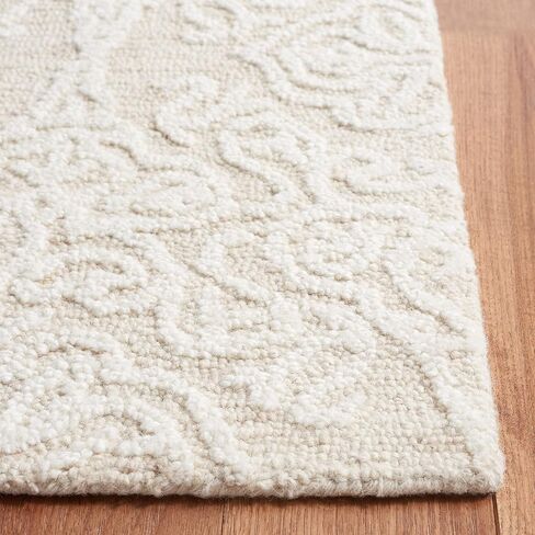 SAFAVIEH Blossom Collection Runner Rug - 2'3" x 8', Beige & Ivory, Handmade Wool, Ideal for High Traffic Areas in Living Room, Bedroom (BLM112B) in Kuwait