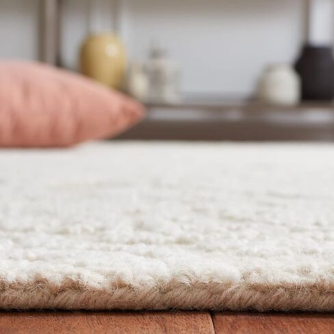 SAFAVIEH Blossom Collection Runner Rug - 2'3" x 8', Beige & Ivory, Handmade Wool, Ideal for High Traffic Areas in Living Room, Bedroom (BLM112B) in Kuwait