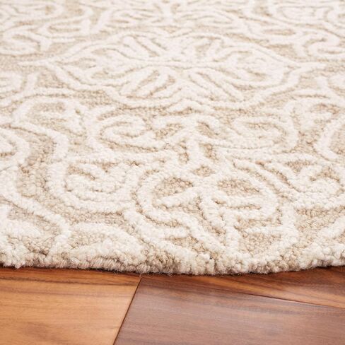 SAFAVIEH Blossom Collection Runner Rug - 2'3" x 8', Beige & Ivory, Handmade Wool, Ideal for High Traffic Areas in Living Room, Bedroom (BLM112B) in Kuwait