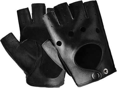 Women's Cycling Fingerless Gloves Driving Fitness Motorcycle Leather Mittens for Cycling in Saudi Arabia