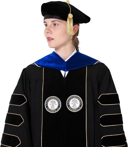 غطاء دكتوراه التخرج من GraduationMall للعلوم والرياضيات درجة الدكتوراه غطاء أكاديمي فاخر للدكتوراه مع أنابيب ذهبية in Kuwait