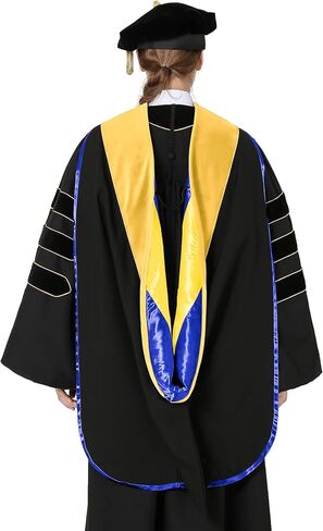 غطاء دكتوراه التخرج من GraduationMall للعلوم والرياضيات درجة الدكتوراه غطاء أكاديمي فاخر للدكتوراه مع أنابيب ذهبية in Kuwait