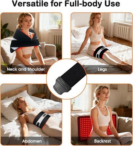 Red Light Therapy for Body, 24"x12" Large Near Infrared Light Therapy Belt, 242 Tri-Chip LEDs Red Light Therapy Mat for Back Pain, 660nm & 850nm Dual Wavelength Therapy Pad, Max 35W in Saudi Arabia