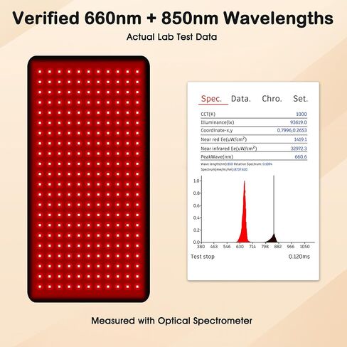 Red Light Therapy for Body, 24"x12" Large Near Infrared Light Therapy Belt, 242 Tri-Chip LEDs Red Light Therapy Mat for Back Pain, 660nm & 850nm Dual Wavelength Therapy Pad, Max 35W in Saudi Arabia