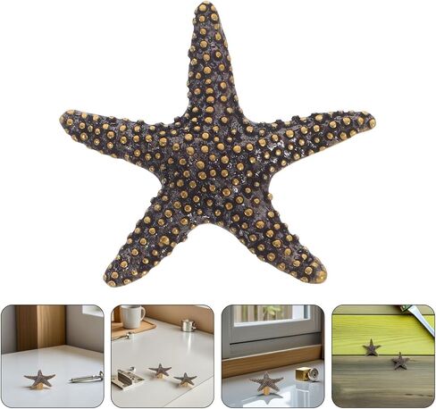 Alipis 2pcs Star Shape Cabinet Door Handles Brass Pulls Coastal Ocean Theme Metal Drawer Handles for ’ Room Wardrobe Nursery Furniture Decor in Kuwait