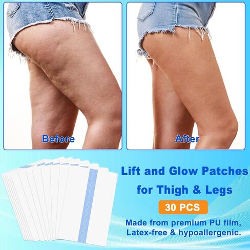Thigh Lift Tape for Loose Skin - Waterproof & Invisible Skin Firming & Lifting Patches for Legs Stomach Arm, Breathable Inner Thigh Anti Chafing Friction Patch Body Tape for Women - 30 Pcs in Saudi Arabia