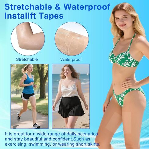 Thigh Lift Tape for Loose Skin - Waterproof & Invisible Skin Firming & Lifting Patches for Legs Stomach Arm, Breathable Inner Thigh Anti Chafing Friction Patch Body Tape for Women - 30 Pcs in Saudi Arabia