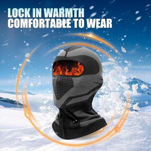 Motorcycle Balaclava Ski Mask All Season Windproof Breathable Face Vents Black in Kuwait