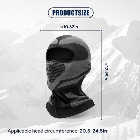 Motorcycle Balaclava Ski Mask All Season Windproof Breathable Face Vents Black in Kuwait