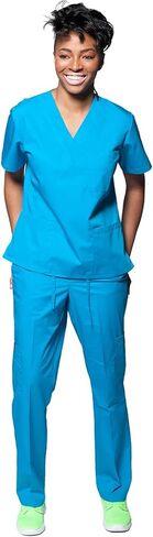 Dress A Med Women's Classic 8 Pocket Uniform Scrubs Set - Top & Pants in Saudi Arabia