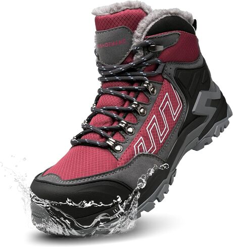 KOIFISH Men’s Winter Composite Toe Work Boots, Lightweight Waterproof & Insulated, Anti-Slip Safety Boots with Warm Fur Lining for Industrial Warehouse Factory Work in Saudi Arabia