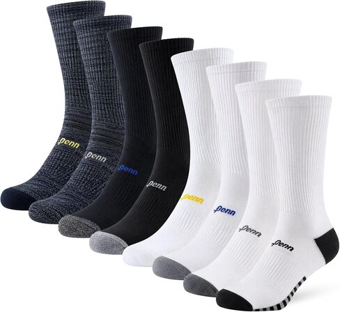 Penn Mens Athletic Socks 8 Pack Crew Socks for Men - Moisture Wicking Sport Socks for Gym Tennis Running, Size 10-13 in Kuwait