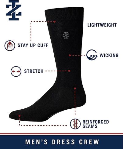 IZOD Mens Dress Socks - 7 Pack Lightweight Moisture Wicking Stay Up Cuffed Crew Socks for Men for Casual Business Formal Wear, Size 6-12.5, Brown Argyle in Kuwait