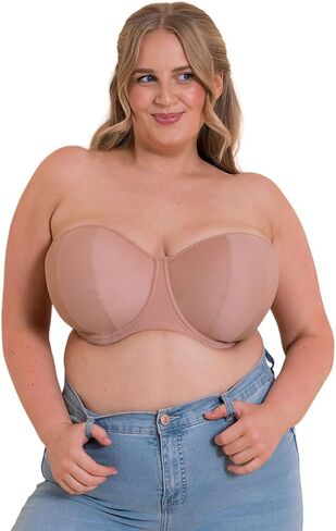 Curvy Kate Women's Luxe Strapless Multiway Underwire Bra, CK2601, Latte, 36F in Saudi Arabia