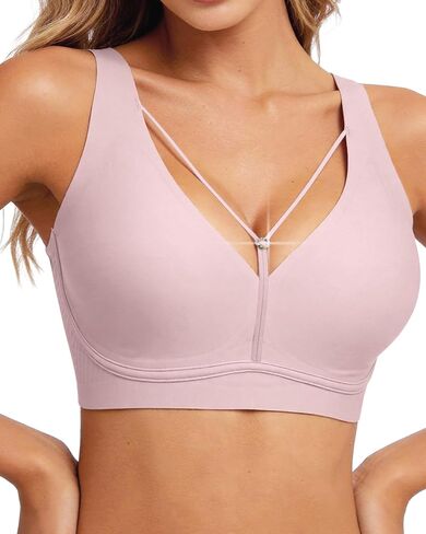 Womens Wireless Jelly Bra Supportive Full Coverage Seamless No Underwire Push Up Comfortable T-Shirt Bras in Saudi Arabia