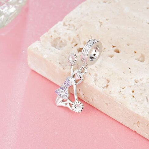 Cheer Charms for Bracelets 925 Sterling Silver Cheerleader Charms Cheer Cheerleader Jewelry Gifts for Women in Saudi Arabia
