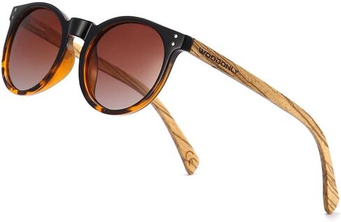 Wooden Round Polarised Sunglasses - Fashion Wood Sunglasses for Men and Women Perfect Gifts in Saudi Arabia