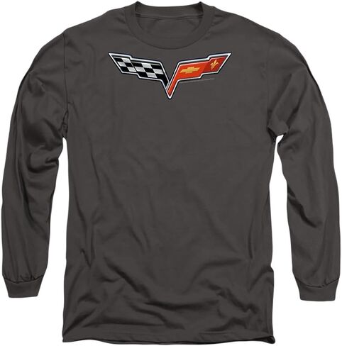Chevrolet Automobiles Chevy Modern Corvette Emblem Adult Long Sleeve T-Shirt in Kuwait