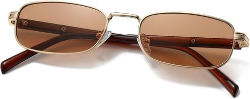 Freckles Mark Trendy Rectangular Retro Sunglasses Mens Womens Classic Rectangle Glasses Small Fashion Thin Slim Square Shades in Saudi Arabia