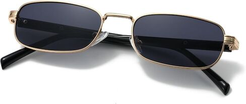 Freckles Mark Trendy Rectangular Retro Sunglasses Mens Womens Classic Rectangle Glasses Small Fashion Thin Slim Square Shades in Saudi Arabia