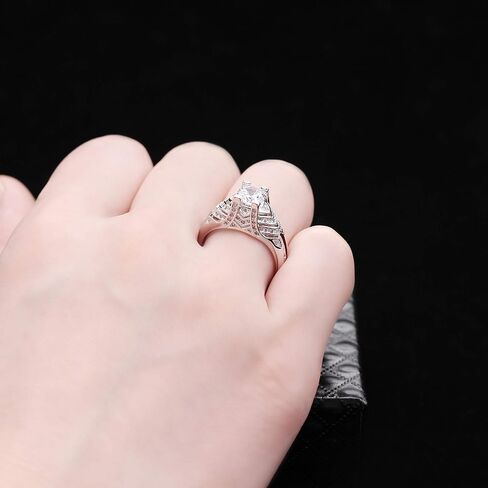 Uloveido White Gold Plated Fashion Jewelry Cocktail Ring for Women in Silver Color with Cubic Zirconia (Size 6 7 8 9 10) HR271 in Kuwait