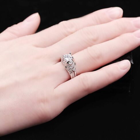 Uloveido White Gold Plated Fashion Jewelry Cocktail Ring for Women in Silver Color with Cubic Zirconia (Size 6 7 8 9 10) HR271 in Kuwait