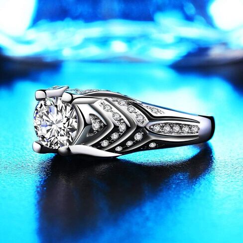Uloveido White Gold Plated Fashion Jewelry Cocktail Ring for Women in Silver Color with Cubic Zirconia (Size 6 7 8 9 10) HR271 in Kuwait