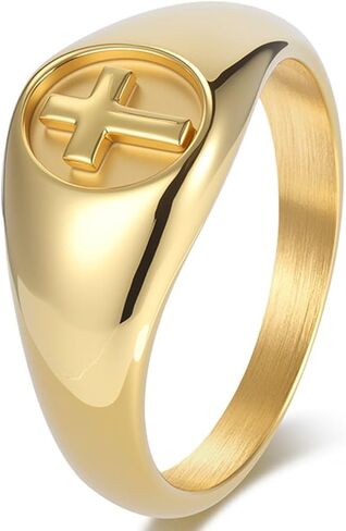 JUDE Jewelers Stainless Steel Cross Style Pinky Wedding Statement Anniversary Promise Party Ring in Kuwait