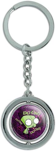 Invader Zim Gir Doom Dance Keychain دوارة معدنية مطلية بالكروم in Kuwait
