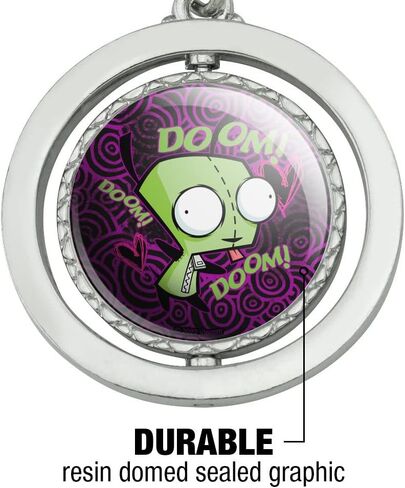 Invader Zim Gir Doom Dance Keychain دوارة معدنية مطلية بالكروم in Kuwait