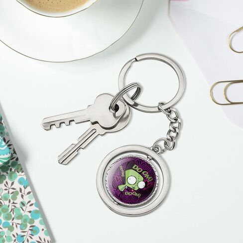 Invader Zim Gir Doom Dance Keychain دوارة معدنية مطلية بالكروم in Kuwait
