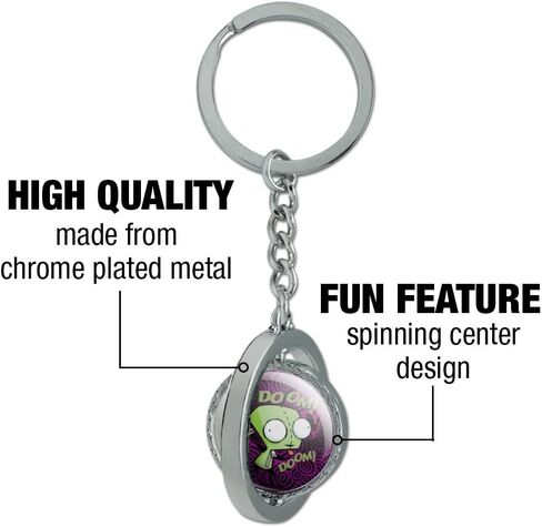 Invader Zim Gir Doom Dance Keychain دوارة معدنية مطلية بالكروم in Kuwait