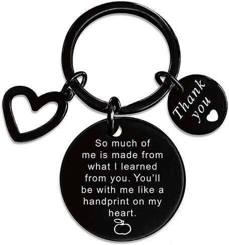 Inspirational Keychain, Engraved Stainless Steel Key Ring with Heart Charms in Kuwait