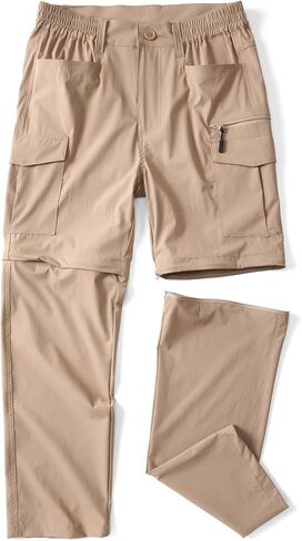 Hiking Lightweight Quick Dry Pants for Men Waterproof Zip Off Convertible Fishing with Multi Pockets in Saudi Arabia