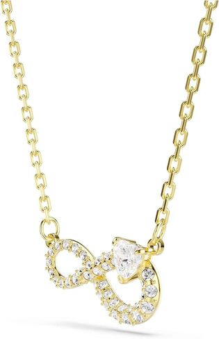 Swarovski Hyperbola necklace, Heart cut, Pavé, Infinity, White, Gold-tone plated in Kuwait
