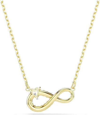 Swarovski Hyperbola necklace, Heart cut, Pavé, Infinity, White, Gold-tone plated in Kuwait