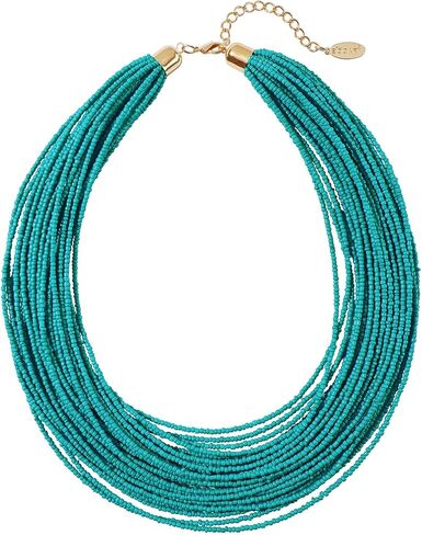 Bocar Multi Layer Chunky Bib Statement Seed Beads Cluster Collar Necklace for Women Gift (NK-10351) in Kuwait