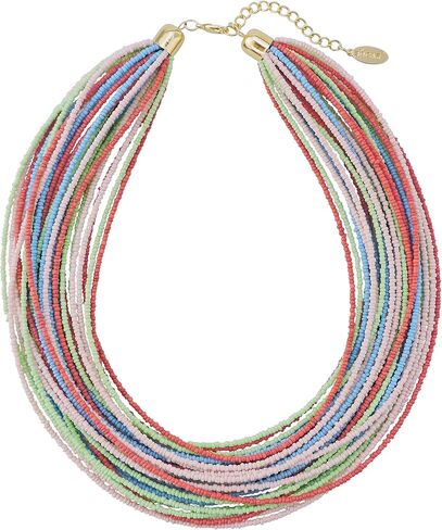 Bocar Multi Layer Chunky Bib Statement Seed Beads Cluster Collar Necklace for Women Gift (NK-10351) in Kuwait