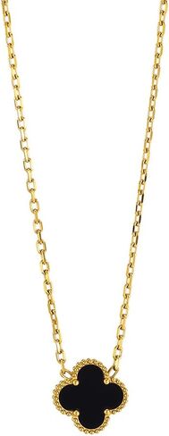18K Gold Plated necklace Black/Red Clover necklace for Women Fashion Jewelry necklace Jewelry Gifts for Women in Saudi Arabia