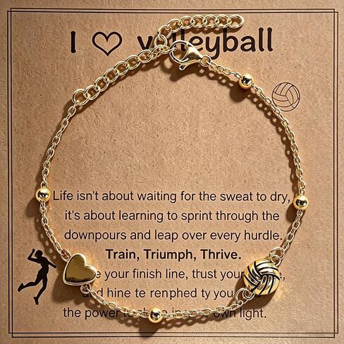 14K Gold Plated Volleyball Bracelet Jewelry for Women, Sport Accessories Volley Ball Gifts for Coach Players Lovers in Saudi Arabia