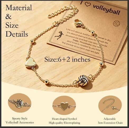 14K Gold Plated Volleyball Bracelet Jewelry for Women, Sport Accessories Volley Ball Gifts for Coach Players Lovers in Saudi Arabia