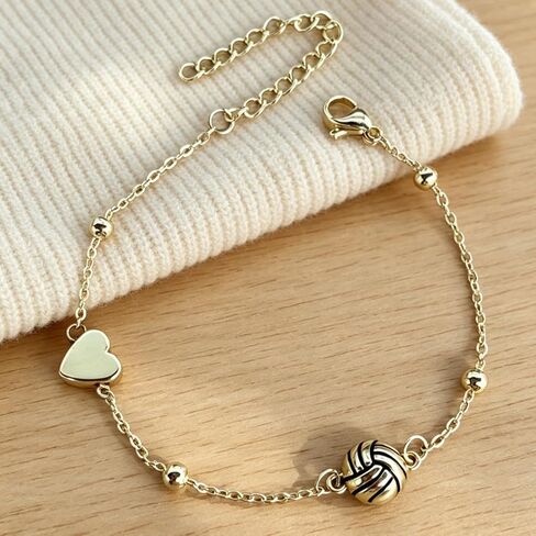 14K Gold Plated Volleyball Bracelet Jewelry for Women, Sport Accessories Volley Ball Gifts for Coach Players Lovers in Saudi Arabia