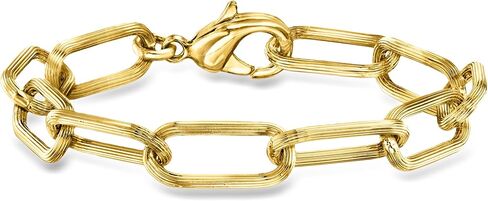Ross-Simons Italian 14kt Yellow Gold-Plated Paper Clip Link Bracelet in Kuwait