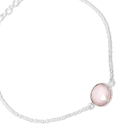 NOVICA Handmade Rose Quartz Pendant Bracelet Adjustable from India .925 Sterling Silver Gemstone Birthstone 'Pink Night' in Kuwait