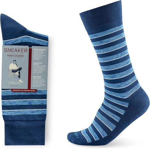 Marcoliani Milano Made in Italy - Socks for Sneakers | Essence of Cotton Simple Stripe Sneaker in Kuwait