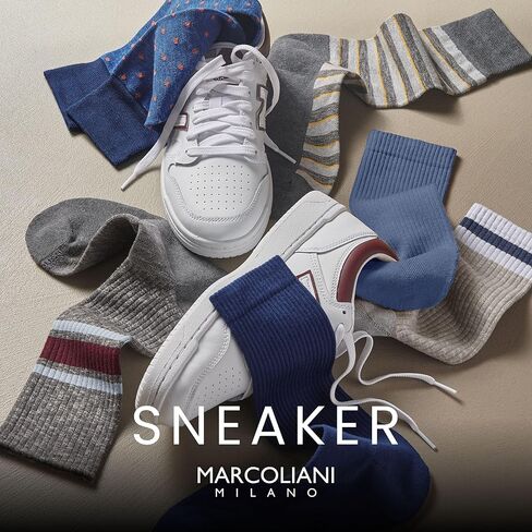 Marcoliani Milano Made in Italy - Socks for Sneakers | Essence of Cotton Simple Stripe Sneaker in Kuwait