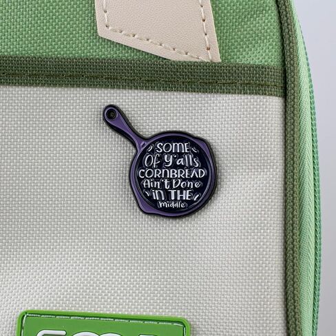 Some Of Y’all’s Cornbread Ain’t Done In The Middle Southern Cooking Humor Enamel Pin, Funny Cooking Joke Pin Brooch For Baker Cooking Lover, Funny Food Humor Brooch Badge, Kitchen Quote Lapel Badges, Cornbread Meme Chef Gift Jewelry Accessory in Kuwait